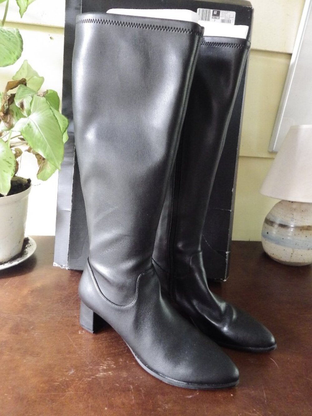 Trotters "Kacee" Tall Riding Boot/ Black Leather/ 9N